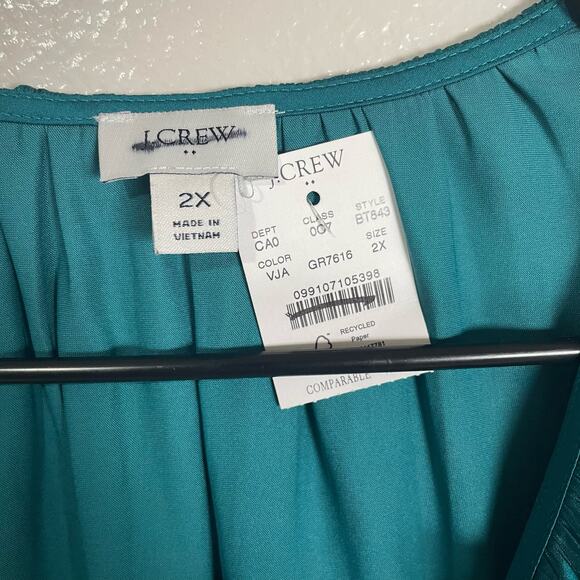 J Crew Long Sleeve Ruffleneck Plus Chic Sleek Top US Women's 2X New - Picture 5 of 6